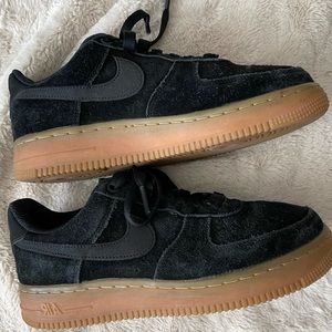 Black Suede Air Force 1s